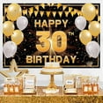 thumbnail image 5 of 6x4FT Happy 30th Birthday Backdrop for Men Women White Black Gold Glitter Balloons 30 Birthday Photography Background 30 Year Old Birthday Party Decorations Banner Supplies Photo Booth Props, 5 of 7
