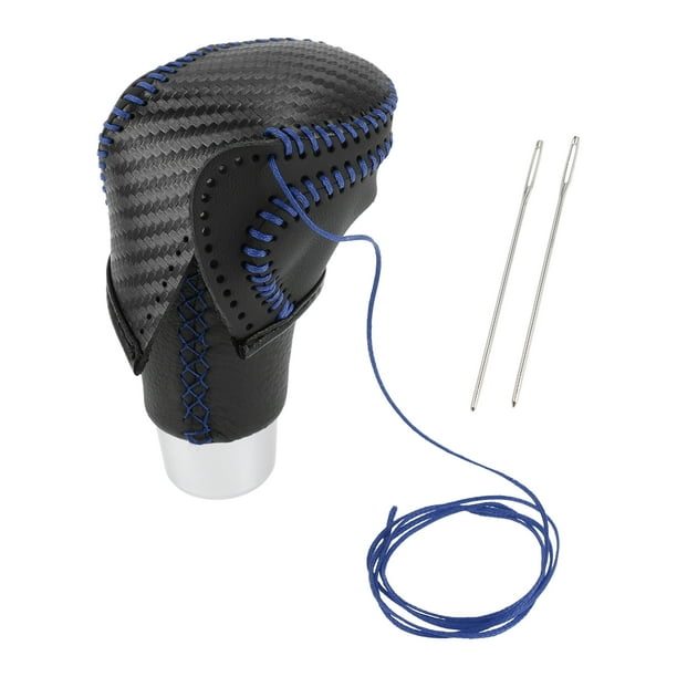 Cubierta de pomo de cambio de marcha Unique Bargains para Toyota CH-R 2018-2022, antideslizante, fibra de carbono negra, negro azul, protector de mango de cambio de cuero sintético 1 Pc