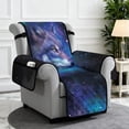 thumbnail image 2 of Yuyamidu Galaxy Wolf Recliner Chair Covers Washable Recliner Chair Slipcover with Elastic Straps Non Slip Stretch Reclining Cover with Pockets Gift for Friends, 2 of 7