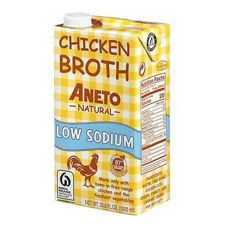 Aneto Chicken Broth Low Sodium 1 L (Pack of 6)