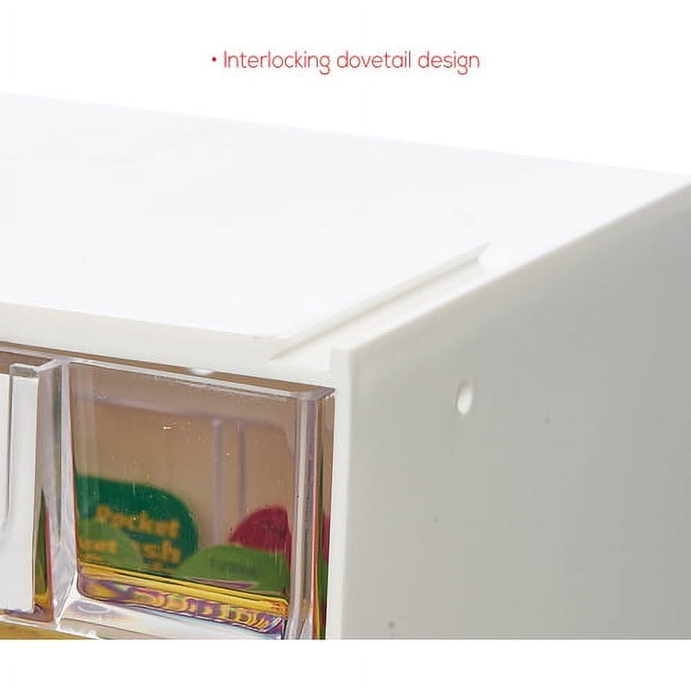 Deflecto Tilt Bin Interlocking Storage Bins, 5-Bin Unit, White