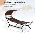 thumbnail image 3 of Gymax Chaise Lounge Bed w/ Detachable Sunshade Canopy Hammock w/ Rustproof Metal Stand Brown, 3 of 10