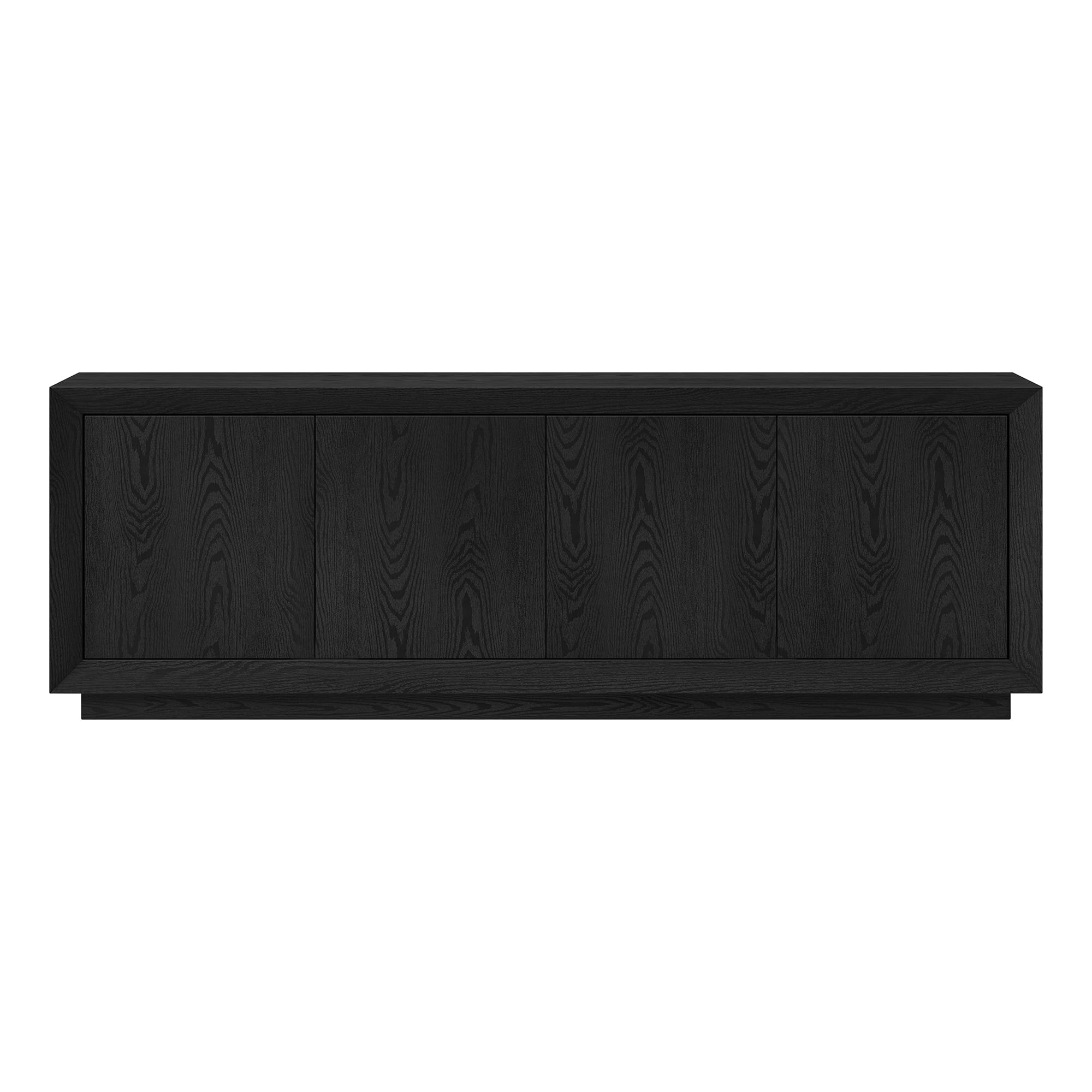 Evelyn&Zoe Oswald Rectangular TV Stand for TV's up to 75", Black Grain
