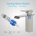 thumbnail image 3 of Wovier Brushed Nickel Waterfall Bathroom Sink Faucet with Supply Hose and Plate,Single Handle Single Hole Lavatory Faucet,Basin Mixer Tap Commercial, 3 of 7