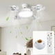 thumbnail image 5 of Ventilador de techo con luz E27, lámpara colgante con tornillo para dormitorio, silencioso, con control remoto, protección para los ojos, luz de bajo consumo, 5 of 5