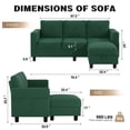 thumbnail image 5 of Sobaniilo Convertible Sectional Sofa Couch, Modern Linen Fabric L-Shaped 3-Seat Sofa Sectional with Reversible Chaise for Small Space (Green), 5 of 9