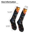 thumbnail image 4 of Fotbe Colorful Floral Black Dog print Women's Men's Novelty Crew Socks Cotton Socks Knee High Socks for Walking,Running,Nurses,Pregnancy, 4 of 8