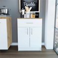 thumbnail image 2 of Atlin Designs Wood Pantry Cabinet with Counter Top in White/Light Oak, 2 of 13