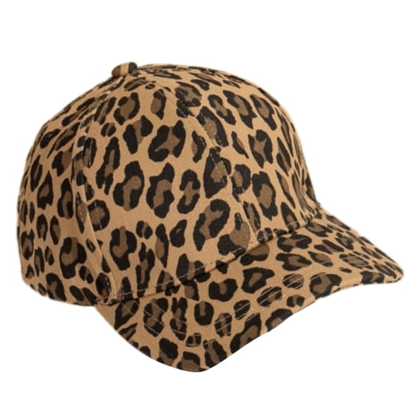 Trendy Leopards Print Adjustable Cotton Baseball Caps For Women Sporty Curved Brims Breathable Summer Outdoor Hat