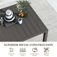thumbnail image 3 of Outdoor Tables Outdoor Dining Table for 4 Person,Square Slatted Metal Patio Table for Deck Garden Lawn Backyard Use with Umbrella Hole, Brown,Patio Tables, 3 of 9