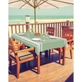 thumbnail image 2 of Outdoor Tablecloth with Umbrella Hole and Zipper 60 x 84 Inch Sage Green White Stripes Table Cover for Rectangular Tables Waterproof Tabletop Collection for Patio Garden Picnic Camping, 2 of 6