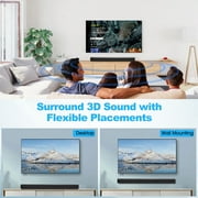 Sound Bar for TV, 40W TV Speaker Soundbar 30 inch Surround Sound System with ARC, Optical, AUX and Remote, Bluetooth 5.0 Stereo Sound for Home Theater PC Gaming Projectors, Wall Mountable