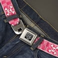 thumbnail image 2 of Buckle-Down Belt, Seatbelt Buckle Belt, Cute Skulls Checkers Pinks White, Youth 22 to 32 Inches, 2 of 9
