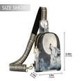 thumbnail image 2 of Stylish Leather Crossbody Bag 8.46x5.9x2.16In Easy To Carry Multi-Purpose Travel Hiking Shopping Fashion Bag White Wolf under The Moon, 2 of 7