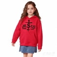 thumbnail image 2 of Toddler Girls Hoodies Jesus Letter Print Christian Sweatshirt Long Sleeve Hooded Sweatshirt Top Winter Clothes 2-3 Years Girls Clothes, 2 of 4