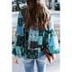 thumbnail image 5 of Camisa casual de manga larga Mujer Blusa de manga abullonada con estampado bohemio Top, S, Azul Noticed AP000088-11B, 5 of 5