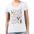thumbnail image 4 of Women's G-III 4Her by Carl Banks White San Diego Padres Love Graphic Team V-Neck Fitted T-Shirt, 4 of 5