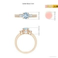 thumbnail image 5 of ANGARA Natural Classic Three Stone Aquamarine and Diamond Ring in 14K Rose Gold for Women (Size-6mm) | March Birthstone, Birthday, Anniversary, Jewelry Gift for Women | Natural Aquamarine Ring, 5 of 9