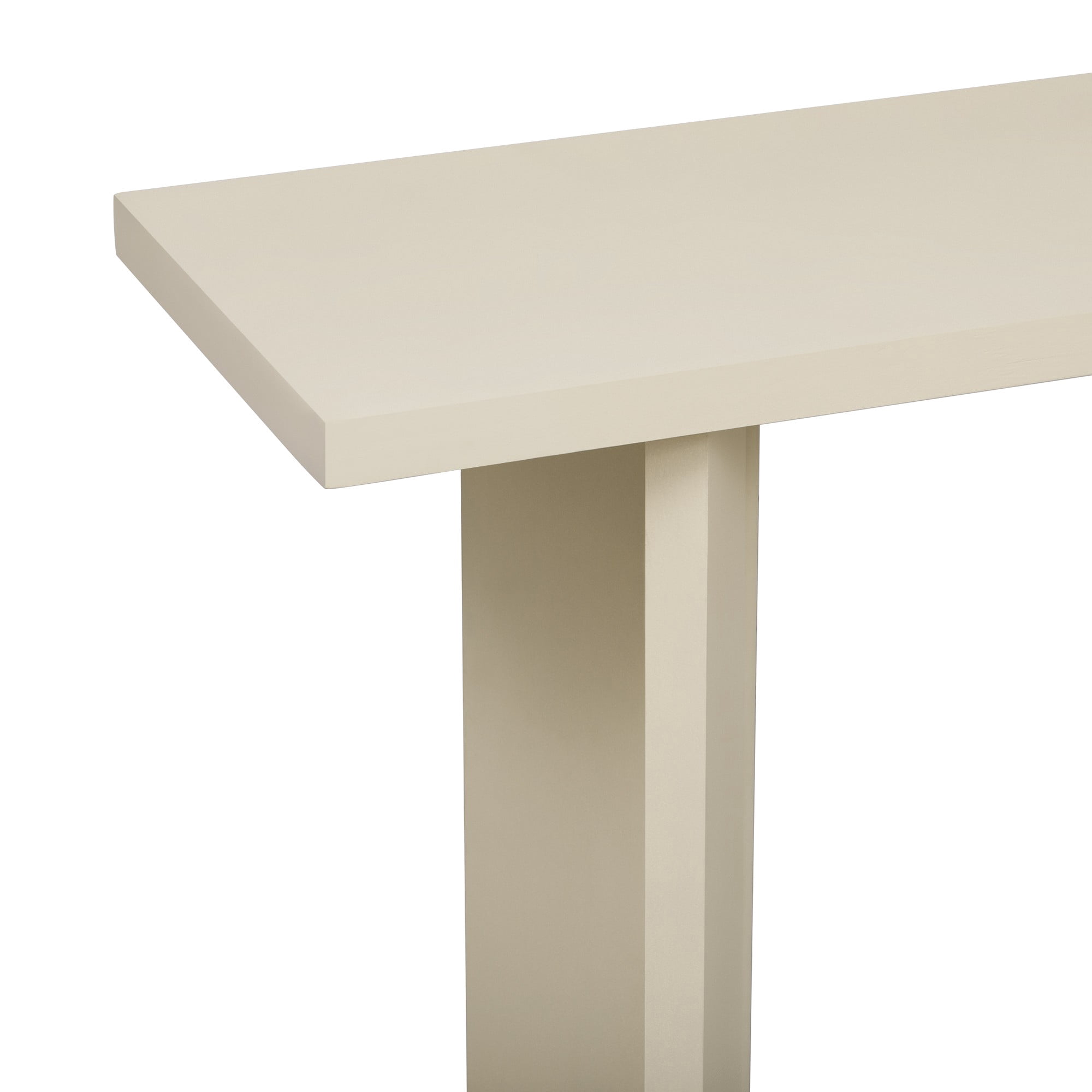 63" Console Table with Pine Veneer and Geometric Legs,Wooden Sofa Table Entryway Table for Living Room,Entryway,Dining Room,Beige