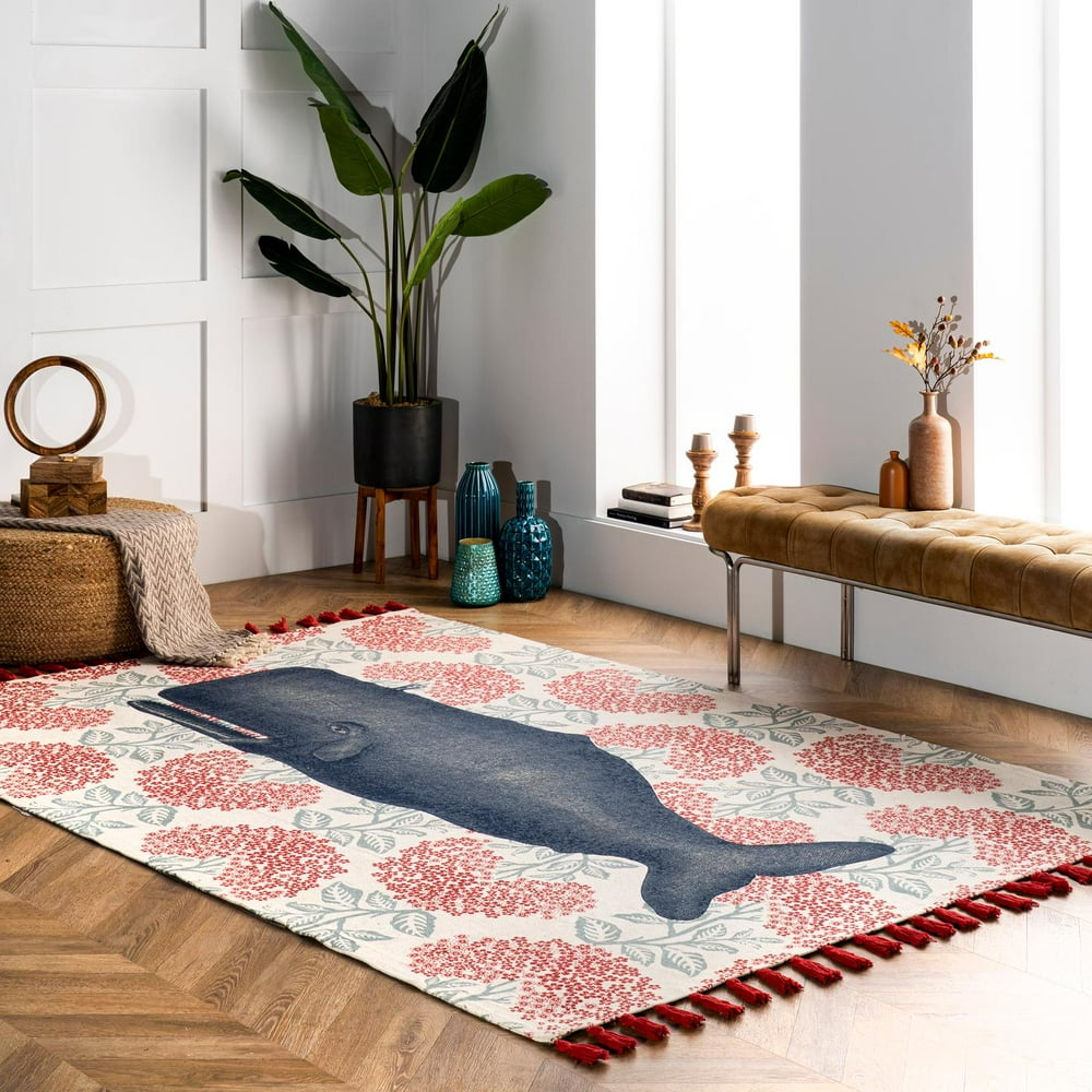 nuLOOM Thomas Paul Flatweave Cotton Whale Area Rug or Runner Walmart