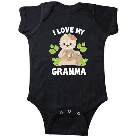 

Inktastic Cute Sloth I Love My Granma with Green Leaves Gift Baby Boy or Baby Girl Bodysuit