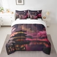 thumbnail image 2 of Castle Fairy Japanese Style Twin Bedding Sets 7-Piece for Children Teens Boys Girls,Exotic Style Oriental Ukiyoe Bedding Comforter Set Microfiber,Chic Floral Cherry Blossom Breathable Sheet Sets, 2 of 8
