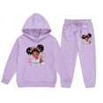 thumbnail image 3 of WOYY Toddler Girls Sweatsuits Cartoon Figure Print Hoodie Jogger Pants Set, Sizes 2-3T, 3 of 3