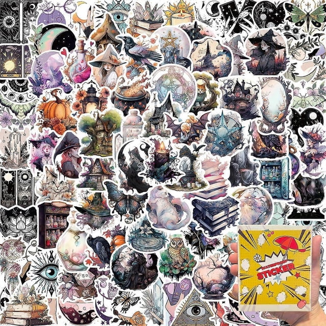 Witch Stickers Witchy decals,Halloween Witch Stickers Mystic and occult stickers Witchcraft Art Stickers,Wiccan Symbols Stickers,Aesthetic Magic Stick