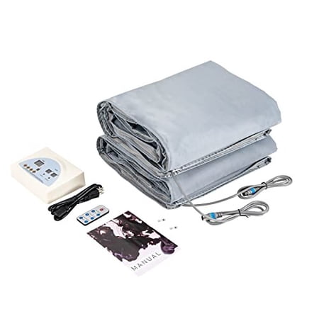 Infrared Sauna Blanket, Far Infrared Sauna Blanket, Silver Gray Oxford Cloth, Timer Remote Control, Zoned Temperature 95-176°F, Portable Home Spa