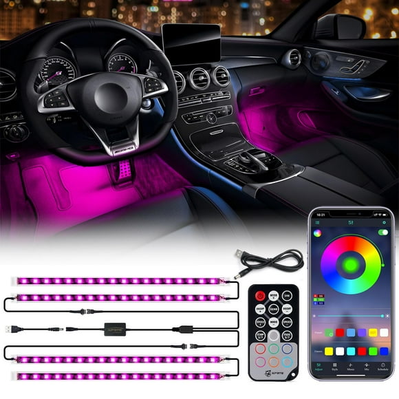 Tira de luces LED para interior de coche Xprite RGB con control Bluetooth