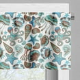thumbnail image 3 of Ambesonne Medusa Valance Pack of 2, Crabs Octopus Shells Sea, 42"X18", Turquoise Brown, 3 of 5