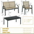 thumbnail image 2 of Gymax Ensemble de Conversation pour Patio 4 Pcs, Mobilier de Jardin Extérieur Toutes Saisons, Brun, 2 of 9