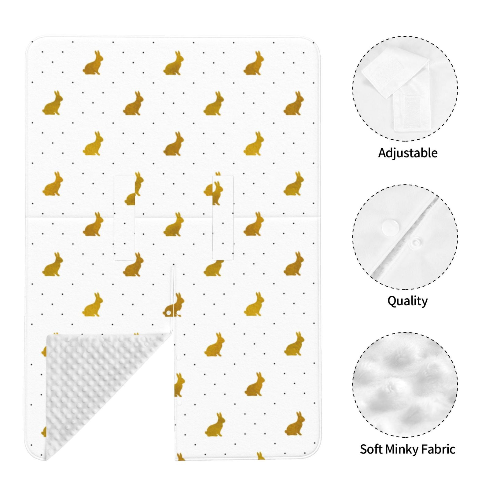 Naloa Gold Rabbit Baby Car Seat Cover, Breathable Baby Carrier Cover, Multiuse Baby Carrier Cover & Nursing Breastfeeding Cover