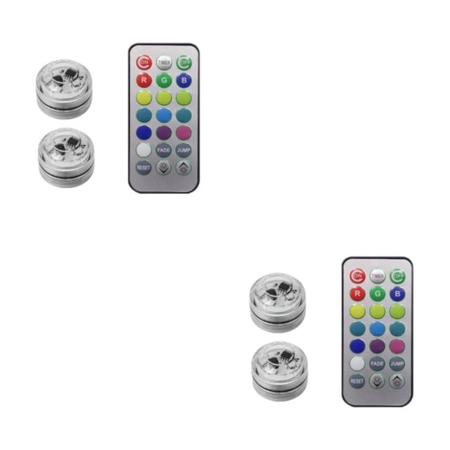 Naiovety Techo de control remoto de luz ambiental LED inalámbrico con batería Florero de lámpara colorida Decoración de fiesta de acuario 2 2 luces 2Conjunto