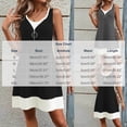 thumbnail image 3 of QUNYINEY A Line Sun Dresses for Women Mini Colorblock Casual Sleeveless Tank Dress Loose Fit Summer Crew Neck Quarter Zip Casual Dresses, 3 of 7
