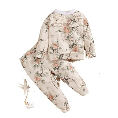 

Casual All Over Print Round Neck Long Sleeve Beige Baby Sets (Baby s)