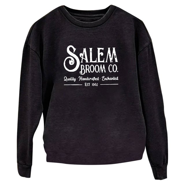 MSJUHEG Sweat à Capuche pour Femmes Mode Décontractée Chandail en Molleton Chaud à Manches Longues Col Rond Chemise Imprimée Douce Chandails en Molleton d'Hiver pour Dames Hauts Chandails en Molleton Graphiques Noir 3TG