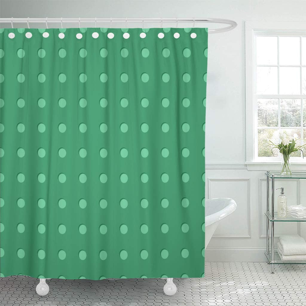 KSADK Circles of Dots Surround Dark Color in The Style and Light Green Deep Shower Curtain