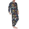 thumbnail image 2 of Lsque Bowling Ball Pattern Long Sleeve Pajama Set for Men - Soft 2-Piece Sleepwear and Loungewear Set with Pockets, Comfy Nightwear-Large, 2 of 7