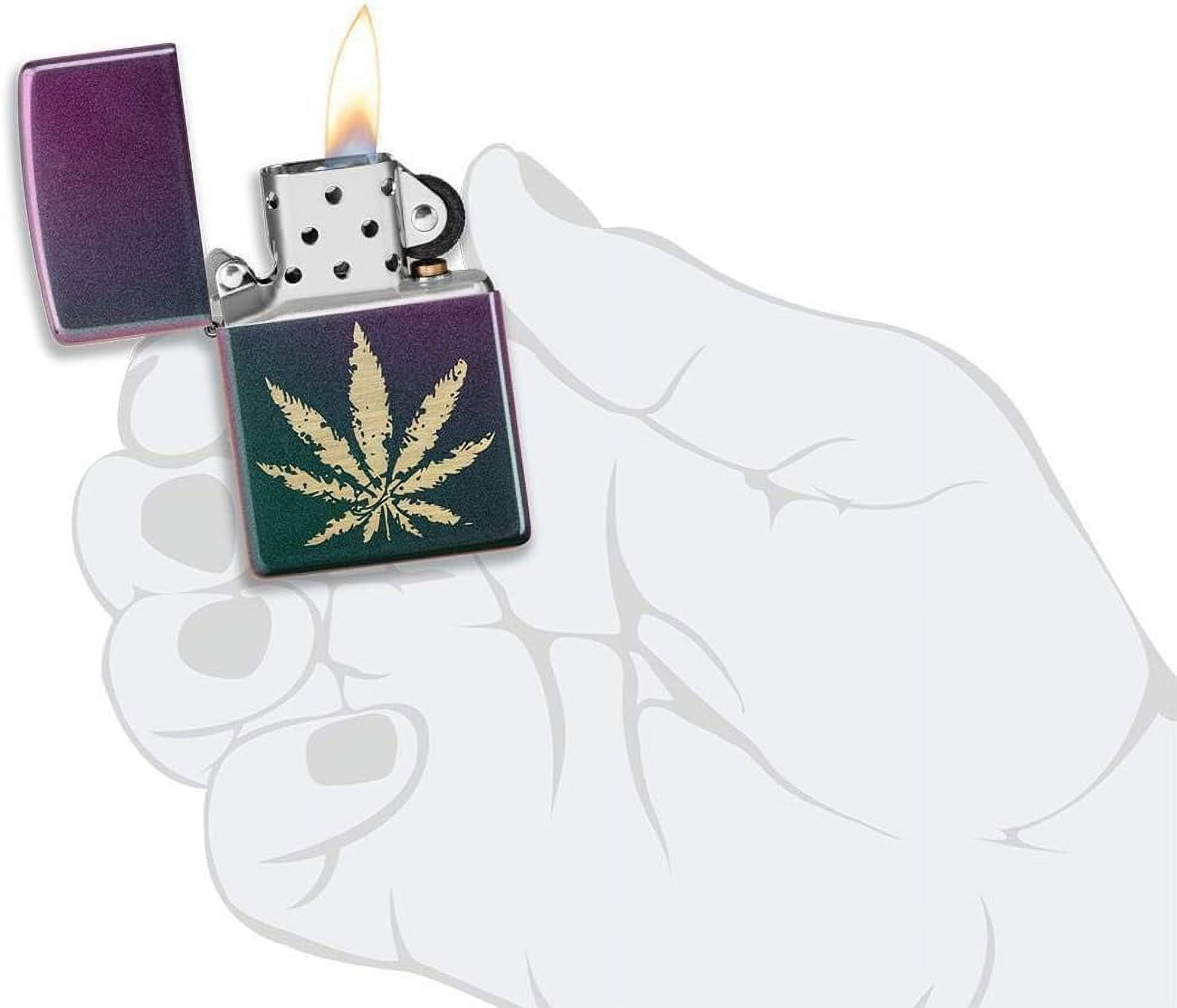 Zippo Lighter - Personalized Custom Message Engraved on Back for Iridescent Leaf Windproof Zippo Lighter #49185