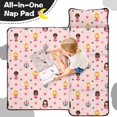 thumbnail image 4 of Princess and Castle Pink Pattern Teens Toddler Nap Mat with Pillow, Sleeping Mat Bag for Preschool Daycare 50"x20", 4 of 6