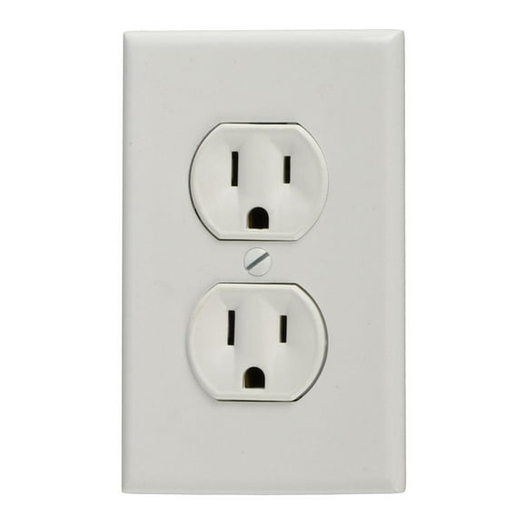 Contacto Duplex Leviton 15A 125V Blanco Con Placa