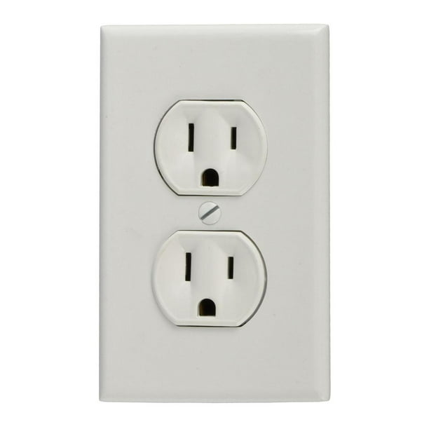 Contacto Duplex Leviton 15A 125V Blanco Con Placa