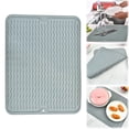 thumbnail image 2 of pdqouc Large Silicone Dish Drying Mat, Non-Slip HeatResistant Sink Mat & Counter Protector, Easy Clean Drainer Mat for Kitchen, Refrigerator Drawer Liner, 2-Pack, 2 of 9