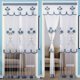 thumbnail image 3 of Cortinas de puerta bordadas con encaje de malla, sin perforaciones, de doble capa, transparentes, con borde ondulado, decorativas, de media cortina, 3 of 5