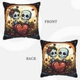 thumbnail image 7 of DouZhe Velvet Decorative Throw Pillow Covers Set of 2, Soft Square Cushion Cover with Invisible Zipper Zombie Skull Love Printing, 16"x16", 7 of 7