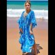 thumbnail image 5 of Vestido Caftán con Estampado Animal para Mujer, Talla Grande, para Playa, Verano 2025 Azul Talla Única, 5 of 8