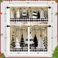 thumbnail image 6 of Christmas Kitchen Window Curtains and Valances Set 36 Inch, Snowflakes Winter Sparkle Ornaments Short Tier Curtain for Cafe Living Room Bathroom, Xnas Red 3 Pieces Set Kitchen Decor, 6 of 7