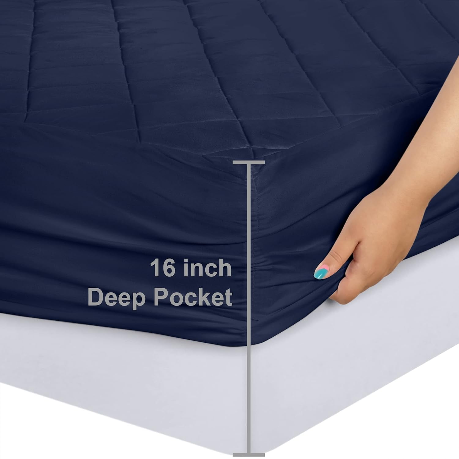 Twin XL Size Waterproof Mattress Pad Protector, Breathable Quilted Mattress Cover Noiseless Waterproof Fitted Sheet Mattress Topper Up to 21" Deep Pocket
