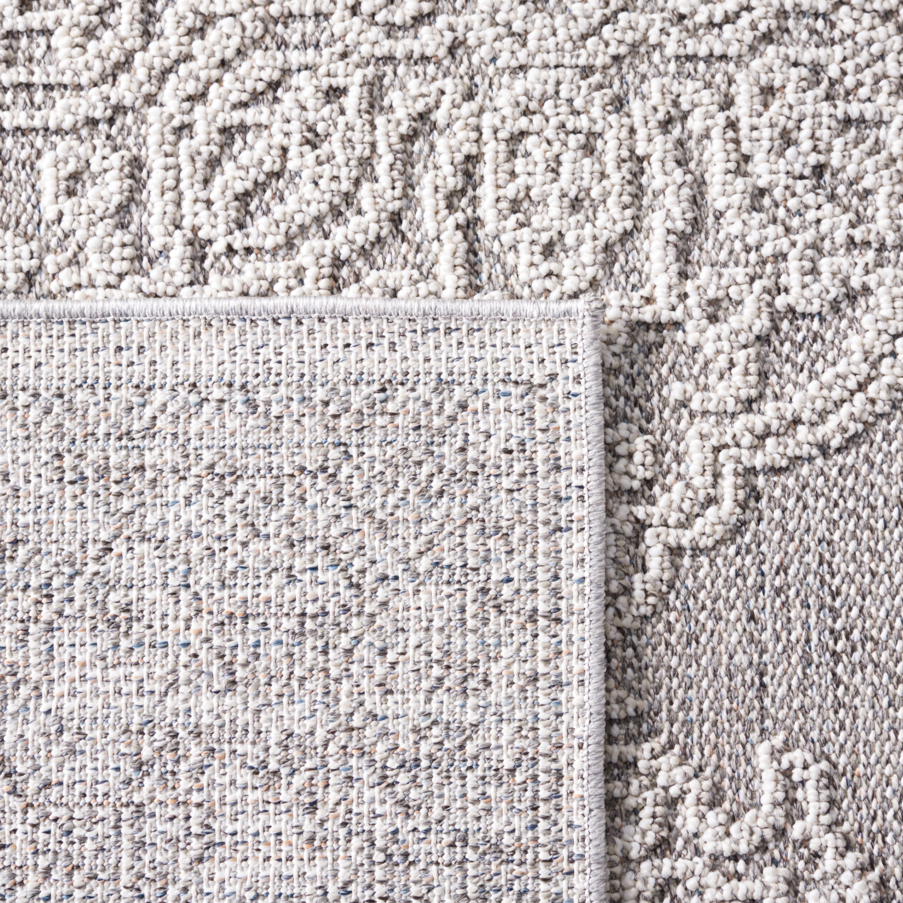 SAFAVIEH Global Vernon Abstract Indoor/Outdoor Area Rug, Grey/Ivory, 6'7" x 6'7" Square